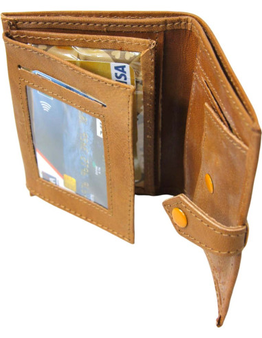 Unisex caramel leather wallet