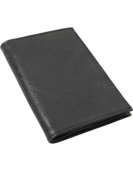 Unisex black leather wallet