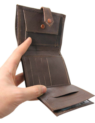 Unisex brown leather wallet