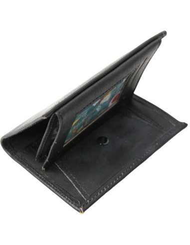 Unisex black leather wallet