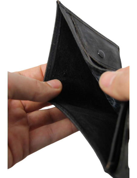 Unisex black leather wallet