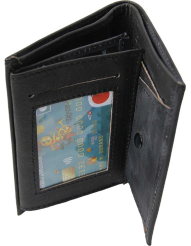 Unisex black leather wallet