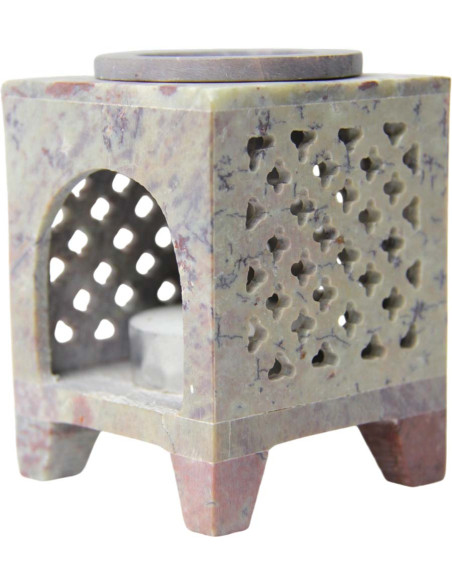 Diffuseur de parfum cube ajouré beige