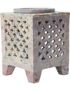 Diffuseur de parfum cube ajouré beige 2