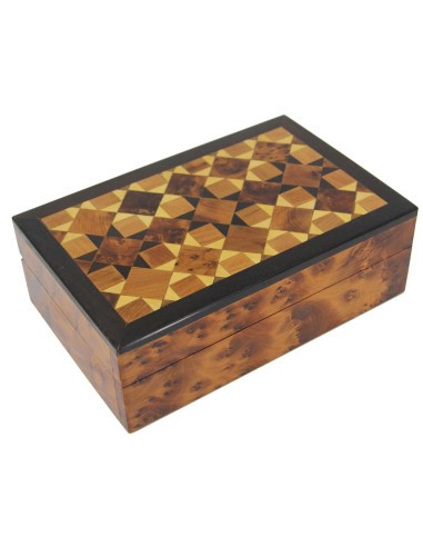 Decorated thuya wood box