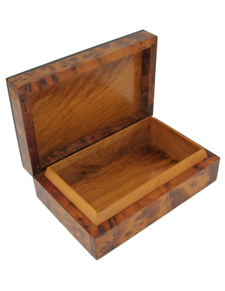 Boîte en bois de thuya à marqueterie en damier
