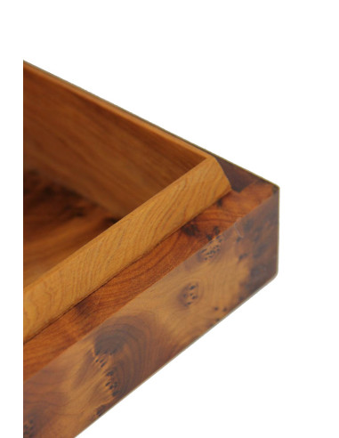 Boîte en bois de thuya à marqueterie en damier