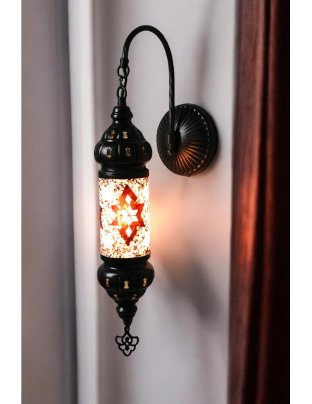 Turkish Cylinder Wall Sconce, Purple Mosaic