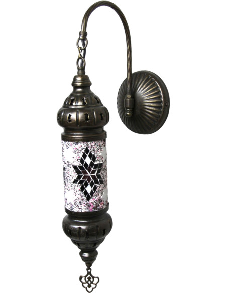 Turkish Cylinder Wall Sconce, Purple Mosaic