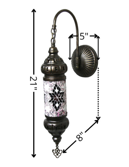 Purple cylindrical wall sconce