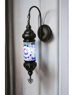 Applique turque cylindre en mosaïque bleue