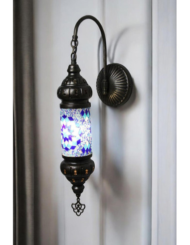 Applique murale cylindrique bleue