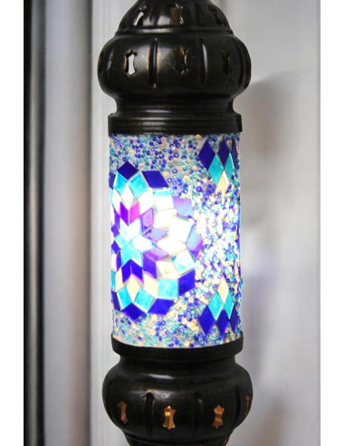 Applique murale cylindrique bleue