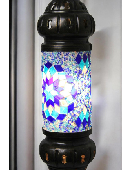 Applique turque cylindre en mosaïque bleue