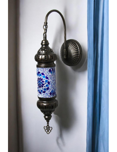 Applique murale cylindrique bleue