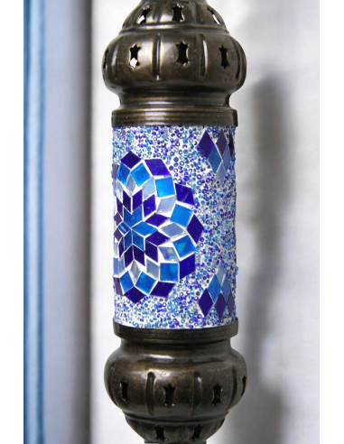 Applique murale cylindrique bleue