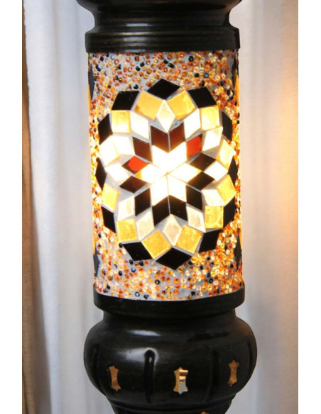 Turkish Cylinder Wall Sconce, Brown Mosaic