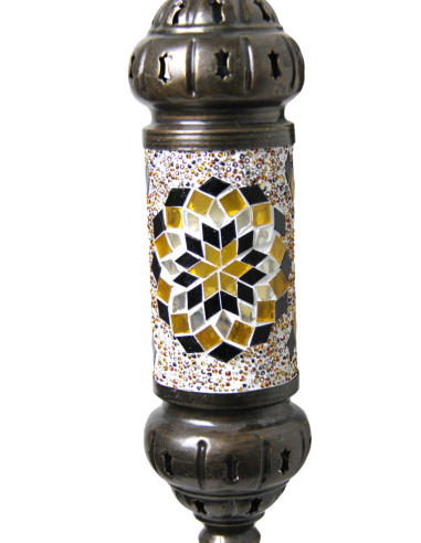 Turkish Cylinder Wall Sconce, Brown Mosaic