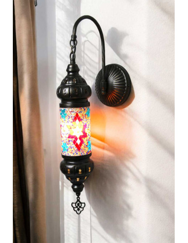 Multicolored cylindrical wall sconce