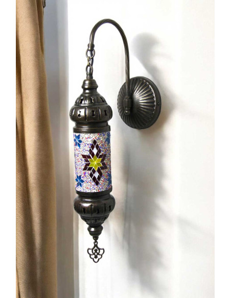 Multicolored cylindrical wall sconce