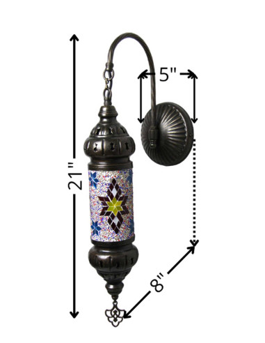 Multicolored cylindrical wall sconce