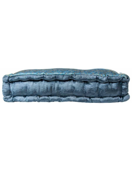 Turquoise Brocade Floor Cushion, 18 x 18 in