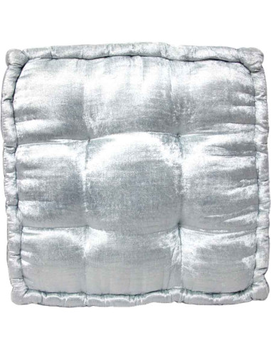 Coussin de sol brocart bleu ciel et argent, 18...