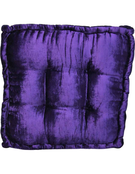 Purple Brocade Floor Cushion, 18 x 18 in