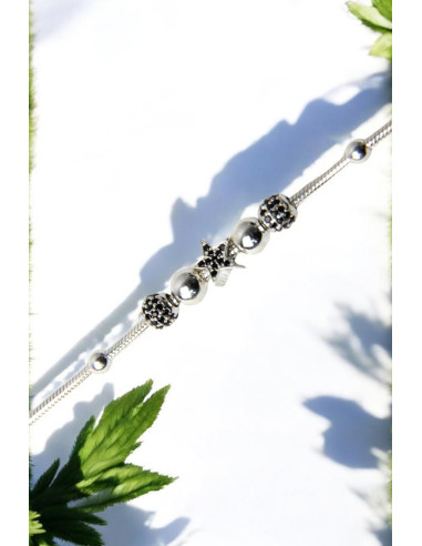 Silver bracelet with star charm