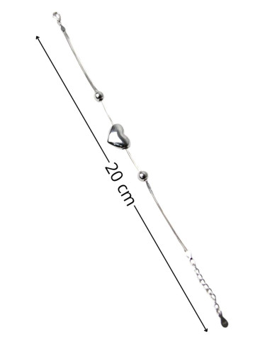 Bracelet en argent en forme de cœur