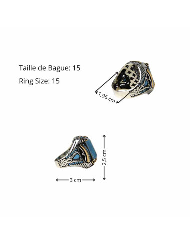 925 silver ring with light blue stone (zircon)