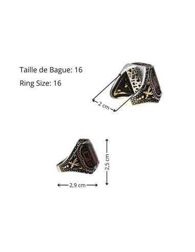 925 Silver Ring adorned with a Red Zircon Stone