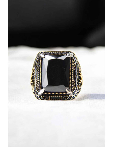 925 Silver Ring with Onyx Stone