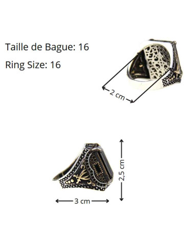 925 Silver Ring with Onyx Stone