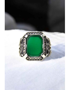 925 silver ring with green stone (zircon) 2