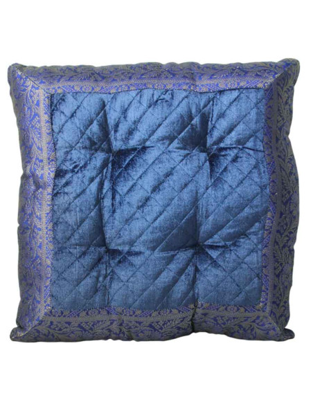 Coussin indien de couleur bleue