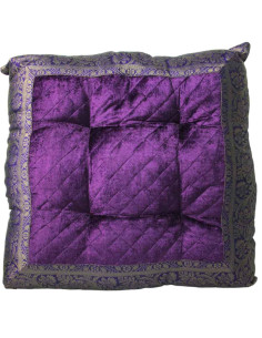 Coussin indien violet matelassé