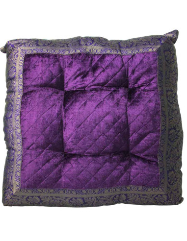 Coussin indien violet matelassé