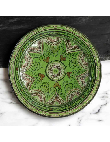 Assiette marocaine verte 16 pouces GT