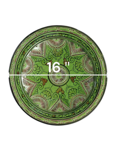 Assiette marocaine verte 16 pouces GT
