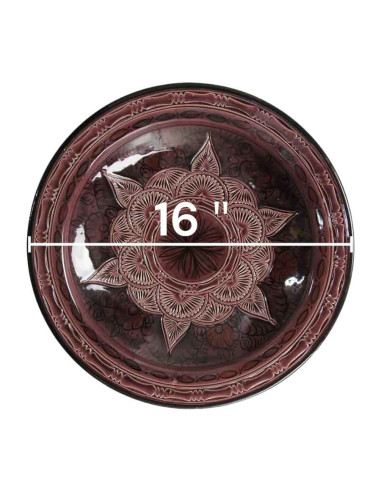 Assiette marocaine violet 16 pouces GT