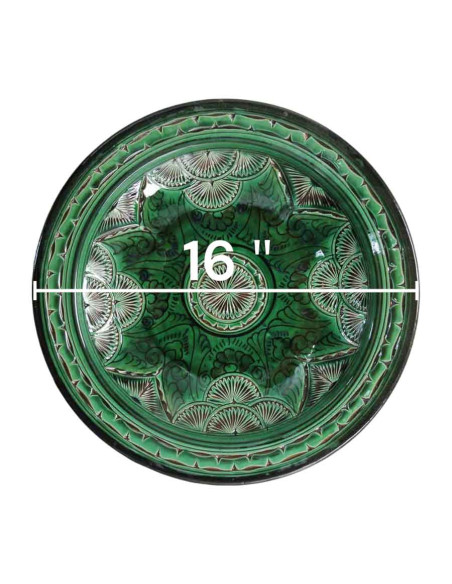 Green Berber plate, 16 in, GT
