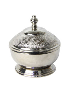 Sucrier marocain en cuivre argenté – Petit, 10 cm