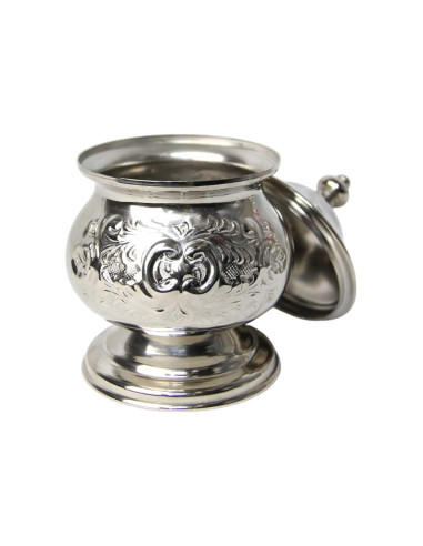 Moroccan Silver-Plated Copper Sugar Bowl – Slim