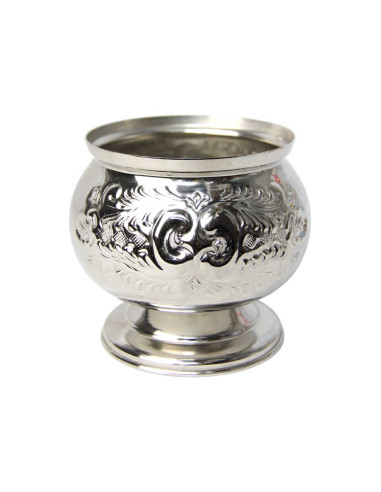 Moroccan Silver-Plated Copper Sugar Bowl – Slim
