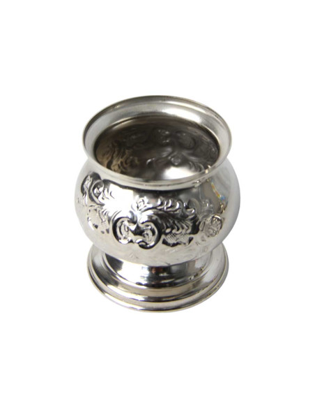 Sucrier marocain en cuivre argenté – Élancé, 12,5 cm