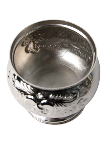Moroccan Silver-Plated Copper Sugar Bowl – Tall