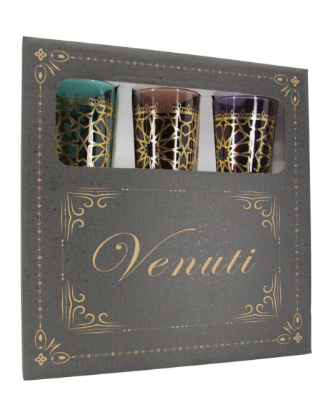 Six Berber tea glasses pattern 2