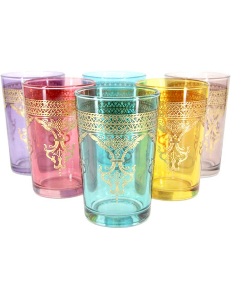 Six Berber tea glasses pattern 3