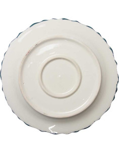 White Turkish plate, turquoise mandala and Greek key border 2